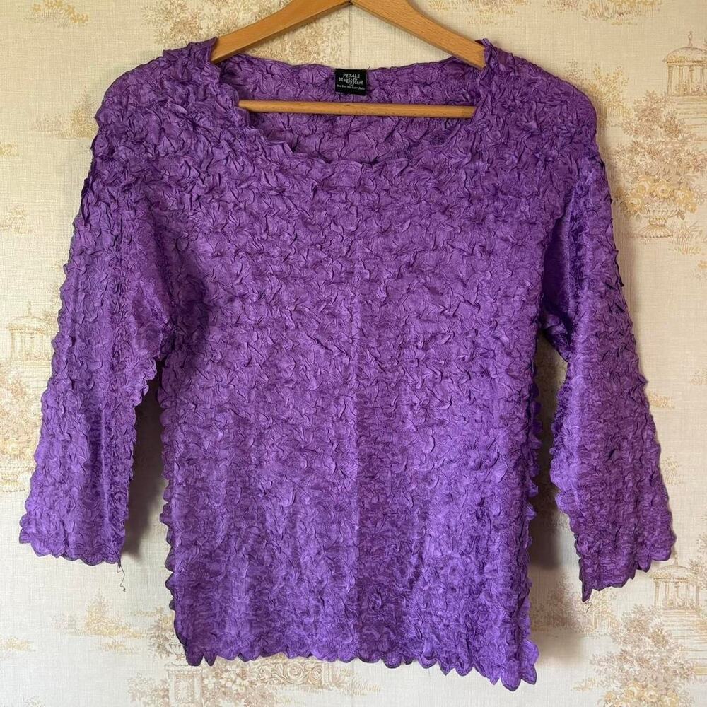Vintage Y2K Purple Petal Top Magic Scarf Textured Whimsigoth Boho Fairycore S/M